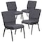 Flash Furniture Dark Gray Fabric Church Chair, PK4 4-FD-CH02185-SV-DKGY-GG - alternate 8