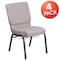 Flash Furniture Gray Dot Fabric Church Chair, PK4 4-FD-CH02185-SV-GYDOT-BAS-GG - alternate 1