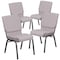 Flash Furniture Gray Dot Fabric Church Chair, PK4 4-FD-CH02185-SV-GYDOT-GG - alternate 4