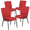 Flash Furniture Red Fabric Church Chair, PK4 4-FD-CH02185-SV-RED-BAS-GG - alternate 1
