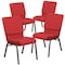 Flash Furniture Red Fabric Church Chair, PK4 4-FD-CH02185-SV-RED-GG - alternate 1