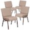 Flash Furniture Beige Fabric Church Chair, PK4 4-FD-CH0221-4-CV-BGE1-BAS-GG - alternate 1