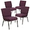 Flash Furniture Plum Fabric Church Chair, PK4 4-FD-CH0221-4-GV-005-BAS-GG - alternate 1