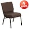Flash Furniture Brown Fabric Church Chair, PK4 4-FD-CH0221-4-GV-S0819-GG - alternate 3
