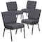 Flash Furniture Dark Gray Fabric Church Chair, PK4 4-FD-CH0221-4-SV-DKGY-BAS-GG - alternate 5