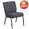 Flash Furniture Dark Gray Fabric Church Chair, PK4 4-FD-CH0221-4-SV-DKGY-BAS-GG - alternate 1