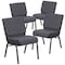 Flash Furniture Dark Gray Fabric Church Chair, PK4 4-FD-CH0221-4-SV-DKGY-GG - alternate 4