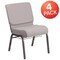 Flash Furniture Gray Dot Fabric Church Chair, PK4 4-FD-CH0221-4-SV-GYDOT-BAS-GG - alternate 1
