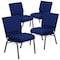 Flash Furniture Navy Blue Fabric Church Chair, PK4 4-FD-CH0221-4-SV-NB24-BAS-GG - alternate 1