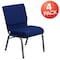 Flash Furniture Navy Blue Fabric Church Chair, PK4 4-FD-CH0221-4-SV-NB24-GG - alternate 4