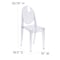 Flash Furniture Ghost Side Chair in Transparent Crystal, PK4 4-FH-111-APC-CLR-GG - alternate 6