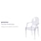 Flash Furniture Max  Ghost Chair with Arms in Transparent Crystal, PK4 4-FH-124-APC-CLR-GG - alternate 4