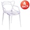 Flash Furniture Nesting Series Transparent Stacking Side Chair, PK4 4-FH-173-APC-GG - alternate 6