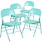Flash Furniture Tantalizing Teal Folding Chair, PK4 4-HF3-TEAL-GG - alternate 2