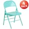 Flash Furniture Tantalizing Teal Folding Chair, PK4 4-HF3-TEAL-GG - alternate 6