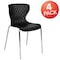 Flash Furniture Lowell Contemporary Design Black Plastic Stack Chair, PK4 4-LF-7-07C-BLK-GG - alternate 4
