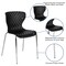 Flash Furniture Lowell Contemporary Design Black Plastic Stack Chair, PK4 4-LF-7-07C-BLK-GG - alternate 2