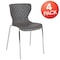 Flash Furniture Lowell Contemporary Design Gray Plastic Stack Chair, PK4 4-LF-7-07C-GRY-GG - alternate 8
