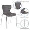 Flash Furniture Lowell Contemporary Design Gray Plastic Stack Chair, PK4 4-LF-7-07C-GRY-GG - alternate 4
