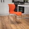 Flash Furniture Lowell Contemporary Design Orange Plastic Stack Chair, PK4 4-LF-7-07C-ORNG-GG - alternate 1