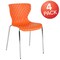Flash Furniture Lowell Contemporary Design Orange Plastic Stack Chair, PK4 4-LF-7-07C-ORNG-GG - alternate 5