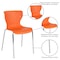 Flash Furniture Lowell Contemporary Design Orange Plastic Stack Chair, PK4 4-LF-7-07C-ORNG-GG - alternate 4