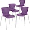 Flash Furniture Lowell Contemporary Design Purple Plastic Stack Chair, PK4 4-LF-7-07C-PUR-GG - alternate 8