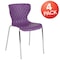 Flash Furniture Lowell Contemporary Design Purple Plastic Stack Chair, PK4 4-LF-7-07C-PUR-GG - alternate 4