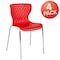 Flash Furniture Lowell Contemporary Design Red Plastic Stack Chair, PK4 4-LF-7-07C-RED-GG - alternate 5