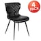 Flash Furniture Bristol Contemporary Upholstered Chair in Black Vinyl, PK4 4-LF-9-07A-BLK-GG - alternate 3
