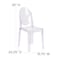 Flash Furniture Ghost Chair with Oval Back in Transparent Crystal, PK4 4-OW-GHOSTBACK-18-GG - alternate 3