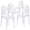 Flash Furniture Ghost Chair with Oval Back in Transparent Crystal, PK4 4-OW-GHOSTBACK-18-GG - alternate 6