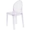 Flash Furniture Ghost Chair with Oval Back in Transparent Crystal, PK4 4-OW-GHOSTBACK-18-GG - alternate 8