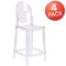 Flash Furniture 4PK Ghost Counter Stool with Oval Back in Crystal 4-OW-GHOSTBACK-24-GG - alternate 2