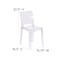 Flash Furniture Ghost Chair with Square Back in Transparent Crystal, PK4 4-OW-SQUAREBACK-18-GG - alternate 7