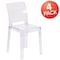 Flash Furniture Ghost Chair with Square Back in Transparent Crystal, PK4 4-OW-SQUAREBACK-18-GG - alternate 2