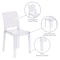Flash Furniture Ghost Chair with Square Back in Transparent Crystal, PK4 4-OW-SQUAREBACK-18-GG - alternate 9