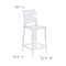 Flash Furniture Ghost Counter Stool with Square Back in Transparent Crystal, PK4 4-OW-SQUAREBACK-24-GG - alternate 10