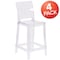 Flash Furniture Ghost Counter Stool with Square Back in Transparent Crystal, PK4 4-OW-SQUAREBACK-24-GG - alternate 2