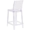Flash Furniture Ghost Counter Stool with Square Back in Transparent Crystal, PK4 4-OW-SQUAREBACK-24-GG - alternate 3