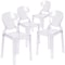Flash Furniture Ghost Chair with Tear Back in Transparent Crystal, PK4 4-OW-TEARBACK-18-GG - alternate 1