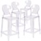 Flash Furniture Ghost Counter Stool with Tear Back in Transparent Crystal, PK4 4-OW-TEARBACK-24-GG - alternate 4