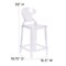 Flash Furniture Ghost Counter Stool with Tear Back in Transparent Crystal, PK4 4-OW-TEARBACK-24-GG - alternate 2