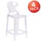 Flash Furniture Ghost Counter Stool with Tear Back in Transparent Crystal, PK4 4-OW-TEARBACK-24-GG - alternate 5