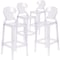 Flash Furniture Ghost Barstool with Tear Back in Transparent Crystal, PK4 4-OW-TEARBACK-29-GG - alternate 1