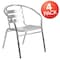 Flash Furniture Commercial Aluminum Restaurant Stack Chair w/ Arms, PK4 4-TLH-017B-GG - alternate 4