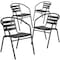 Flash Furniture Lila  Black Metal Restaurant Stack Chair with Aluminum Slats, PK4 4-TLH-017C-BK-GG - alternate 4