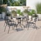 Flash Furniture Lila  Black Metal Restaurant Stack Chair with Aluminum Slats, PK4 4-TLH-017C-BK-GG - alternate 1