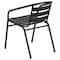 Flash Furniture Lila  Black Metal Restaurant Stack Chair with Aluminum Slats, PK4 4-TLH-017C-BK-GG - alternate 7
