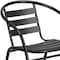 Flash Furniture Lila  Black Metal Restaurant Stack Chair with Aluminum Slats, PK4 4-TLH-017C-BK-GG - alternate 9
